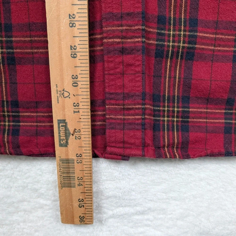 Vintage LL Bean Flannel Shirt Mens XL Tall Red Plaid Long Sleeve Button Canada‎ - Picture 5 of 9